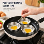 Stainless Steel 3-Cup Egg Poacher Set for Easy Breakfast Cooking