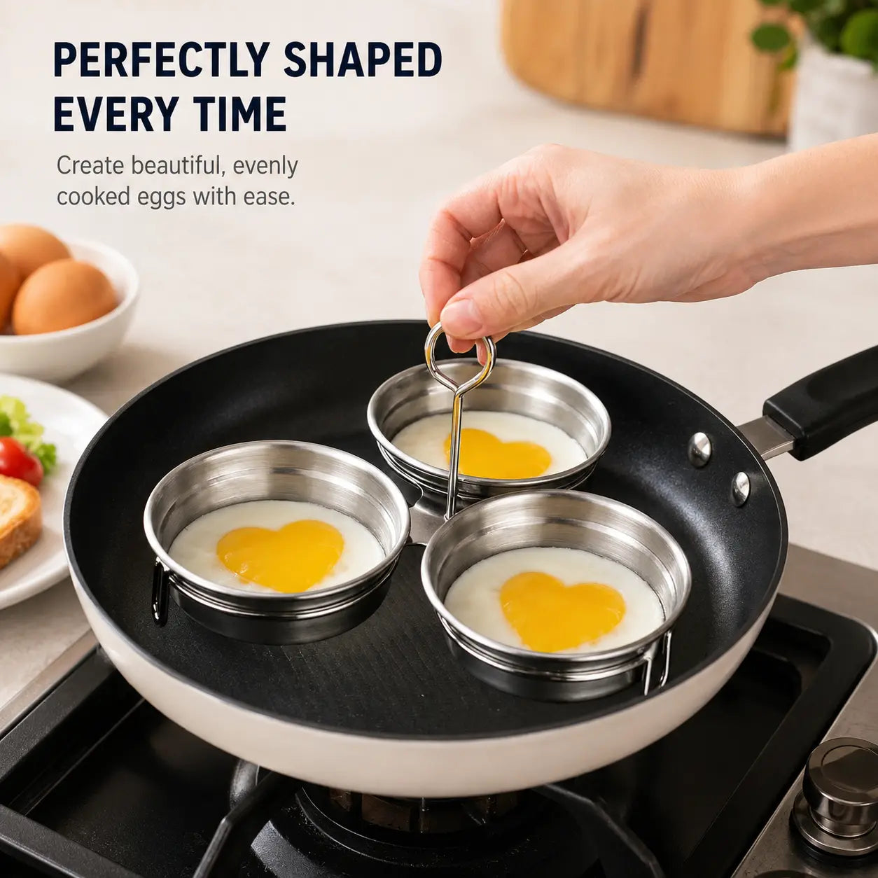 Stainless Steel 3-Cup Egg Poacher Set for Easy Breakfast Cooking