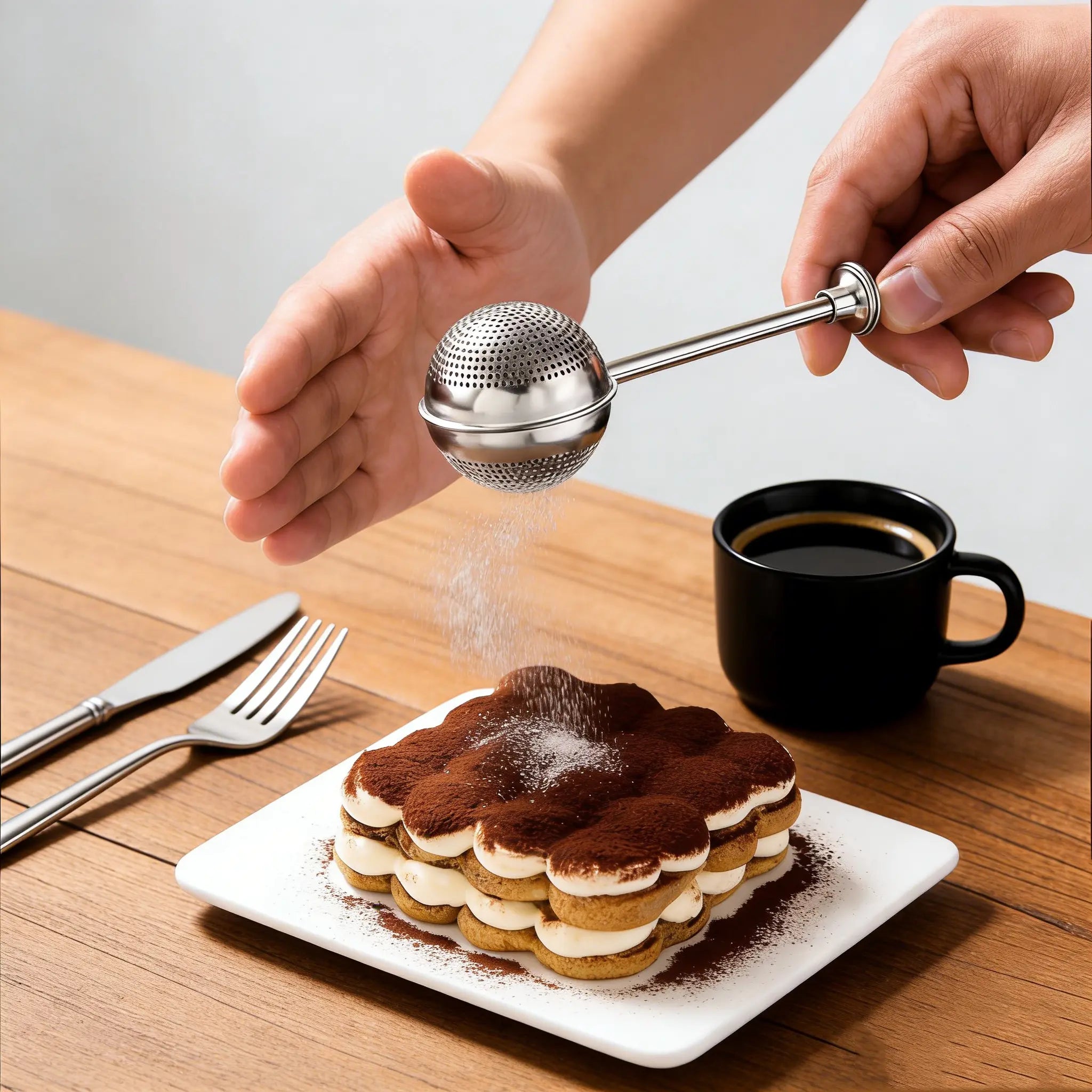 Stainless Steel Flour Duster Tool for Easy Baking and Powdered Sugar Decorating