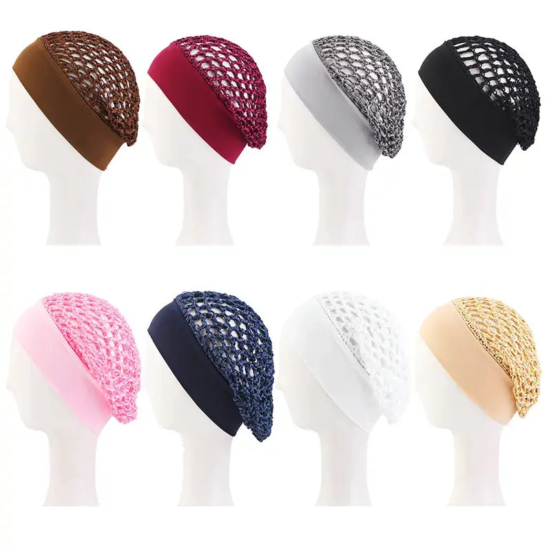 Stretchy Wide Edge Sleeping Cap Set for Nighttime Hair Care and Beauty