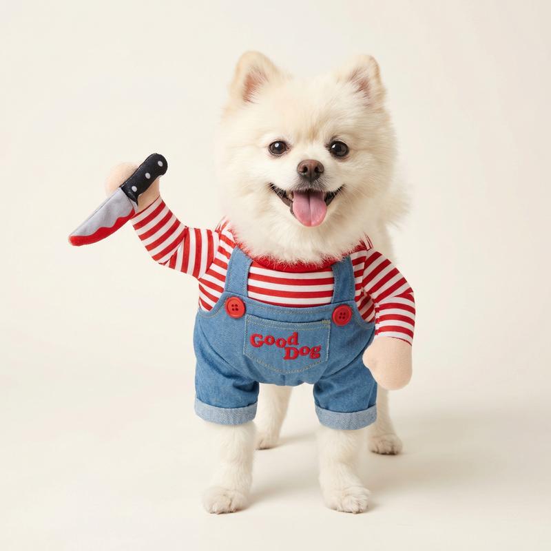 Scary Killer Doll Pet Costume for Small Dogs Cats Halloween Cosplay Parties