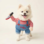 Scary Killer Doll Pet Costume for Small Dogs Cats Halloween Cosplay Parties