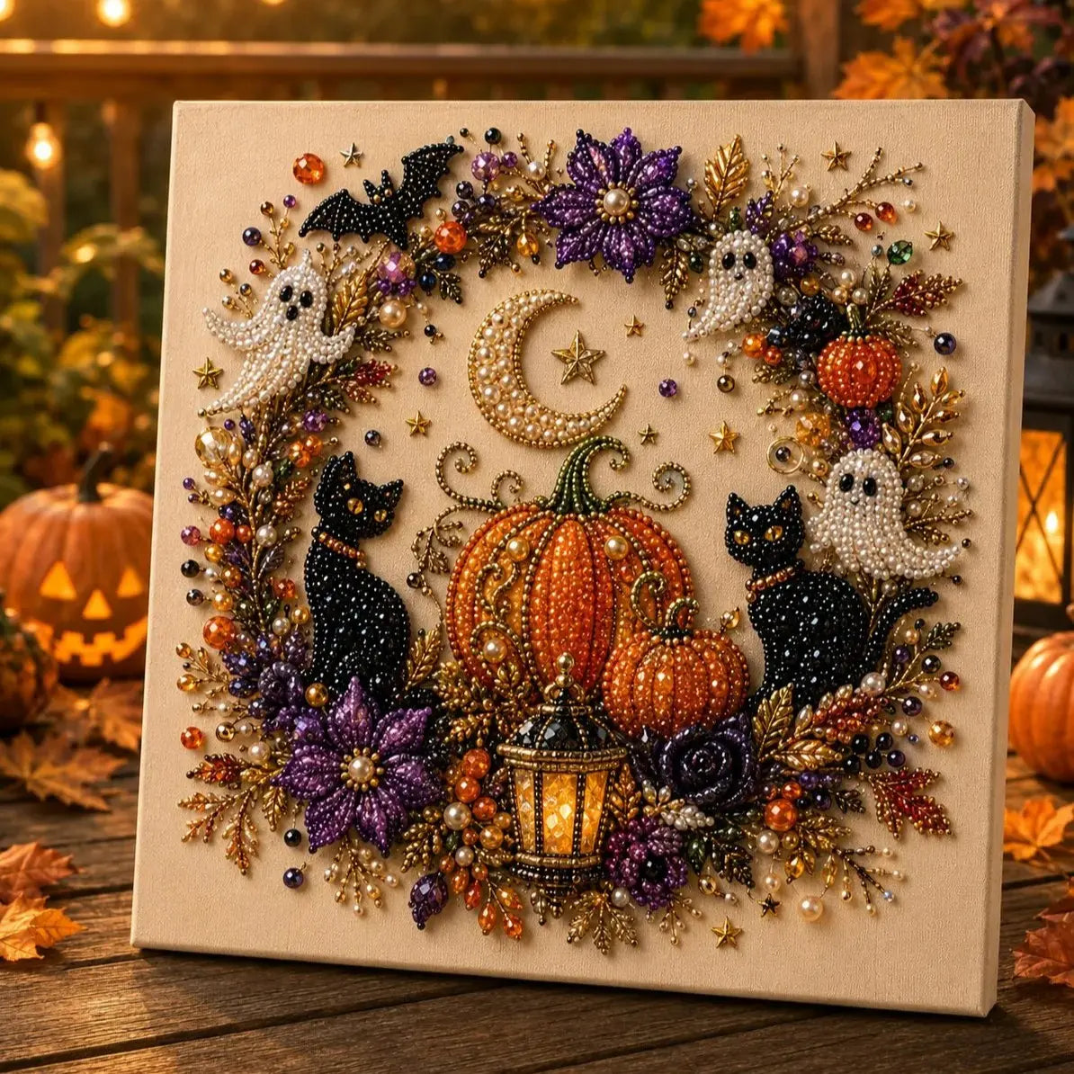 Halloween Ghost Pearl Art DIY Kit for Spooky Fall Home Decor
