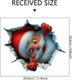 Santa Face 3D Illusion Wall Stickers for Festive Christmas Home Decor