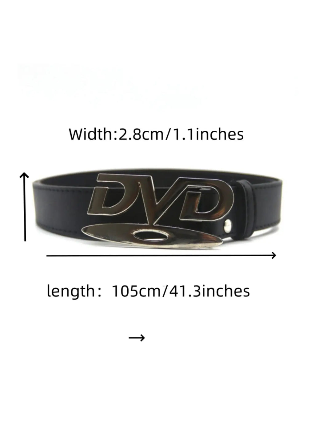 Unisex Y2K Punk Belt with Retro DVD Letter Buckle for Jeans & Dresses