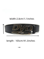 Unisex Y2K Punk Belt with Retro DVD Letter Buckle for Jeans & Dresses