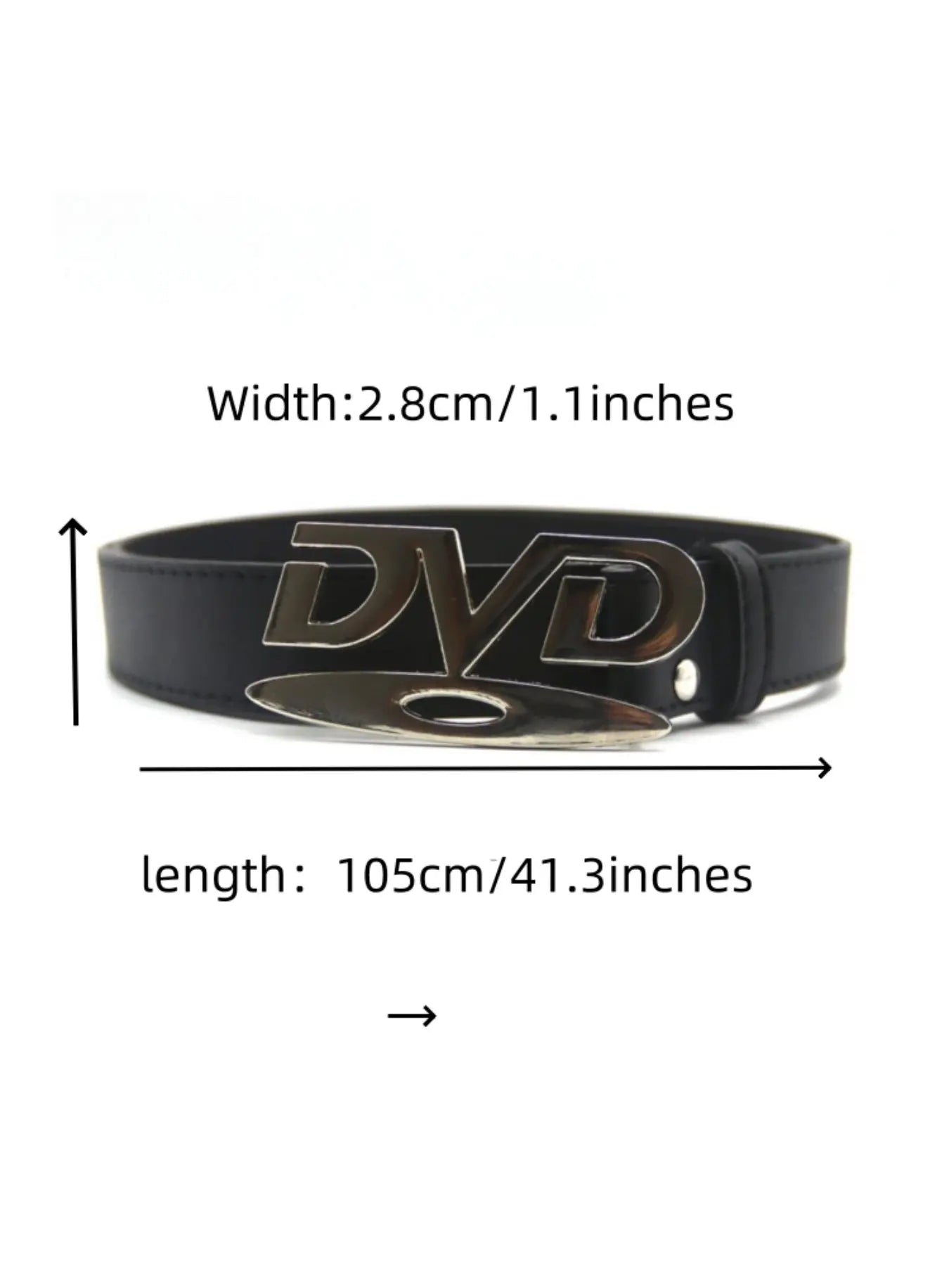 Unisex Y2K Punk Belt with Retro DVD Letter Buckle for Jeans & Dresses