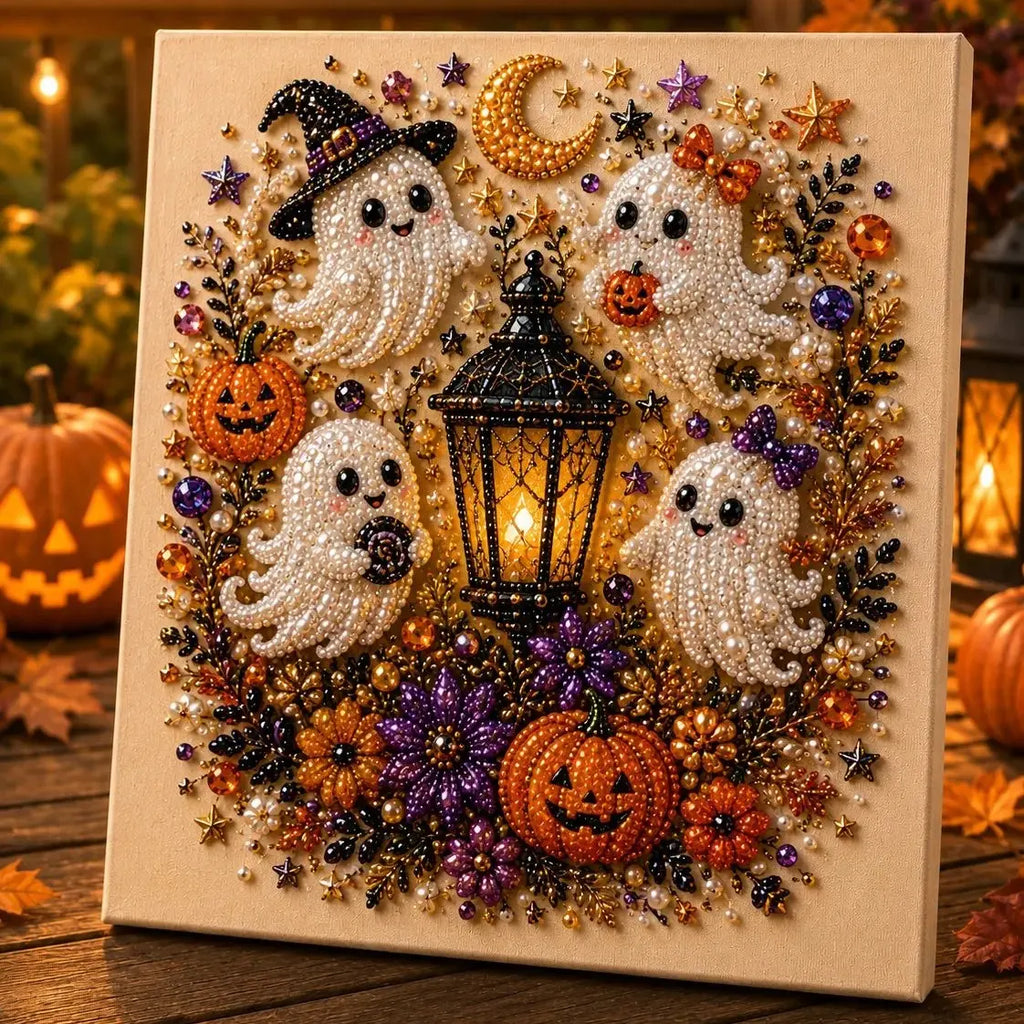 Halloween Ghost Pearl Art DIY Kit for Spooky Fall Home Decor
