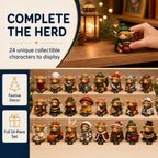 Highland Cow Advent Calendar with Collectible Figurines for Christmas Countdown Gifts