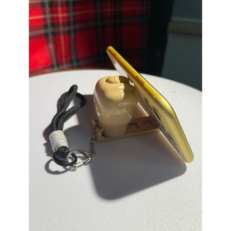 Funny Retractable Middle Finger Keychain Set with Phone Stand and Lanyard