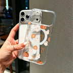 Cute Ghost Pumpkin Bow Halloween Phone Case with Magnetic Ring Stand