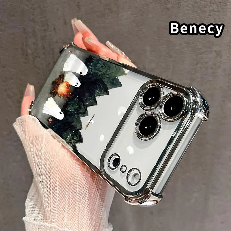 Ghost Campfire Pattern Phone Case with Shockproof Protective Cover for iPhone