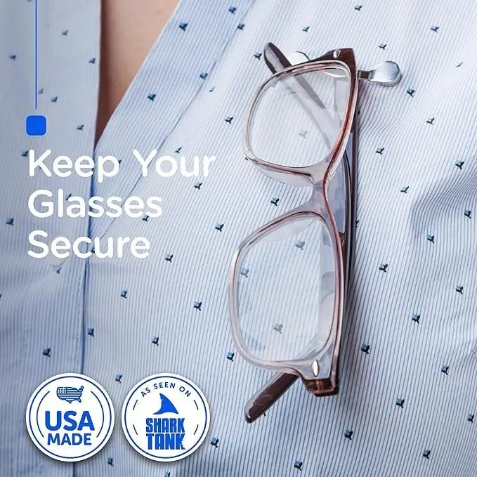 Magnetic Glasses Holder Clip – Secure Eyeglass Holder for Shirts, Jackets