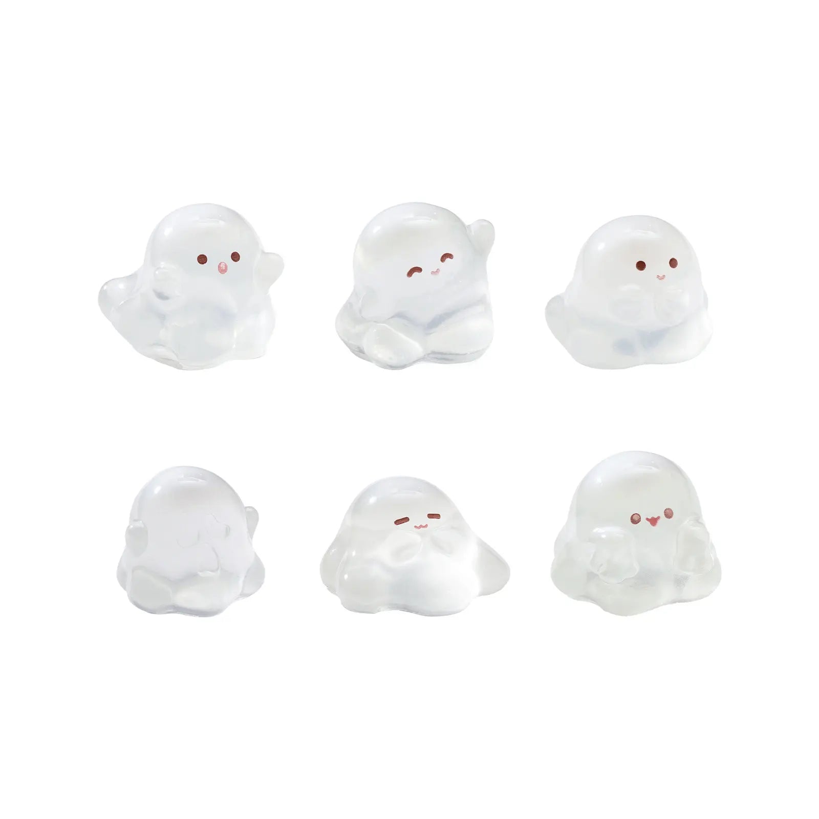 Mini Ghost Figurines Halloween Resin Decor Set for Shelves Fairy Gardens and Parties