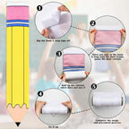 2 Pcs Classroom Door Cover Curtains with Pencil & Composition Notebook Patterns, Back to School Privacy Window Covering, Student Friendly Classroom Decor for Kindergarten Primary Daycare Teacher Office Door