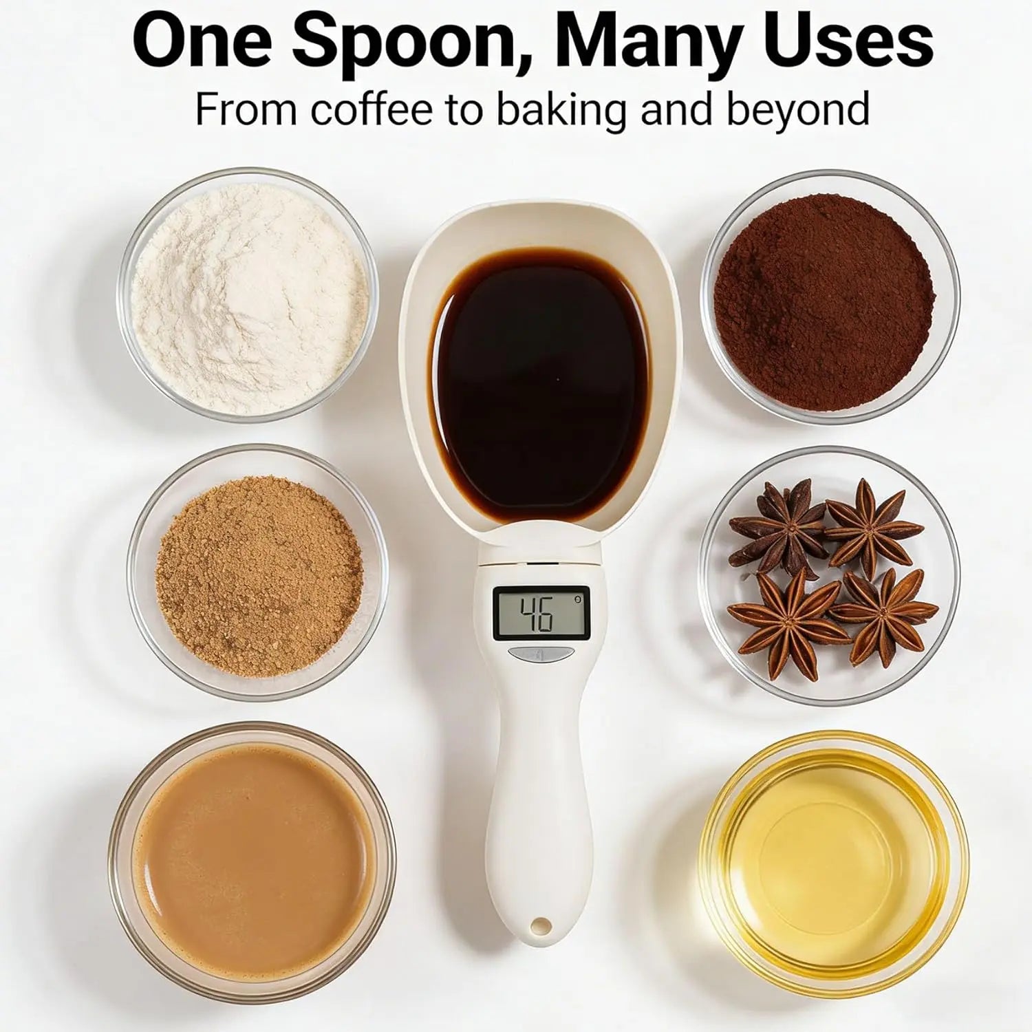 Digital Measuring Scoop Scale for Cooking Baking Pet Food and Kitchen Prep
