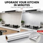 Self Adhesive Aluminum Foil Backsplash Wallpaper for Easy Kitchen Surface Protection