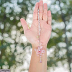 Crystal Lily Car Suncatcher Charm Handmade Boho Rearview Mirror Decor Gift