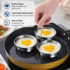 Stainless Steel 3-Cup Egg Poacher Set for Easy Breakfast Cooking