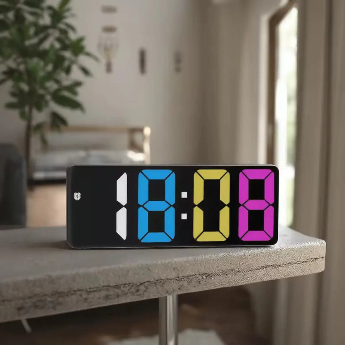 Réveil numérique LED coloré