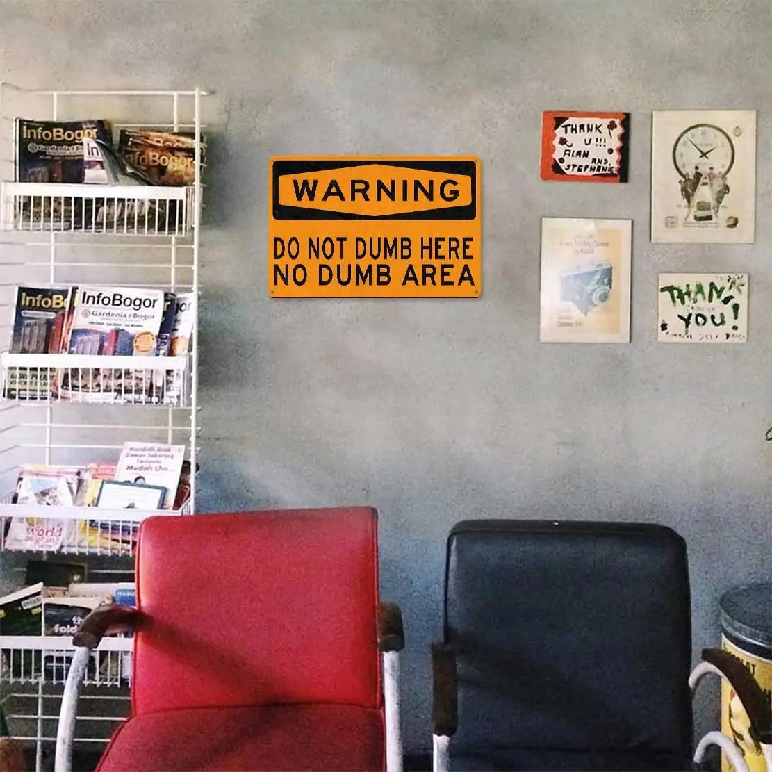 Funny Warning Metal Sign for Office Garage Wall Art and Gag Gift Decor