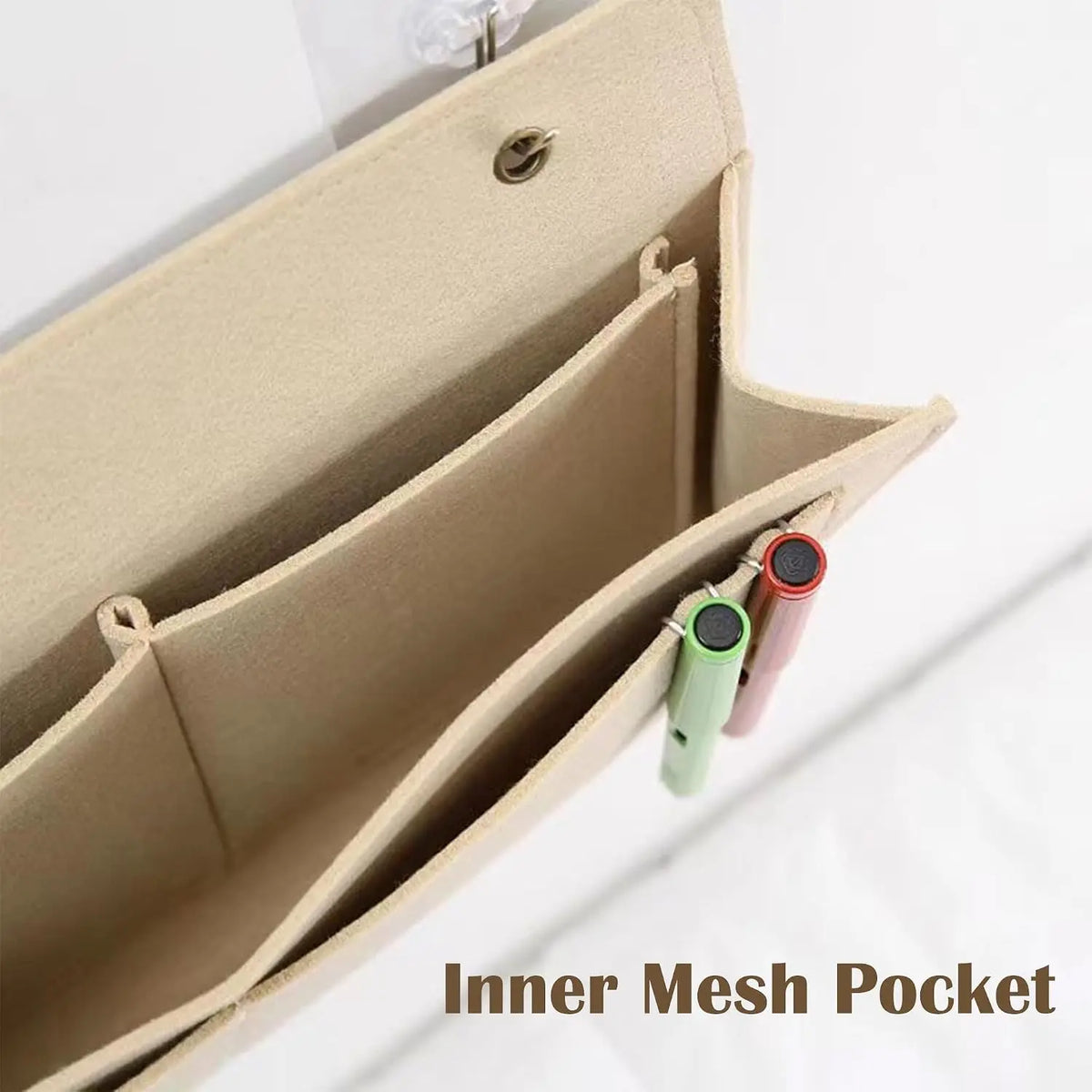 Bedside Storage Caddy with Five Pockets for Dorm Bedroom and Sofa Organization