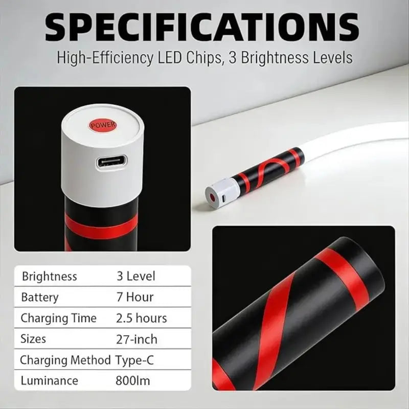 Flexible Rechargeable LED Work Light for Garage Repairs Camping and Emergency Use