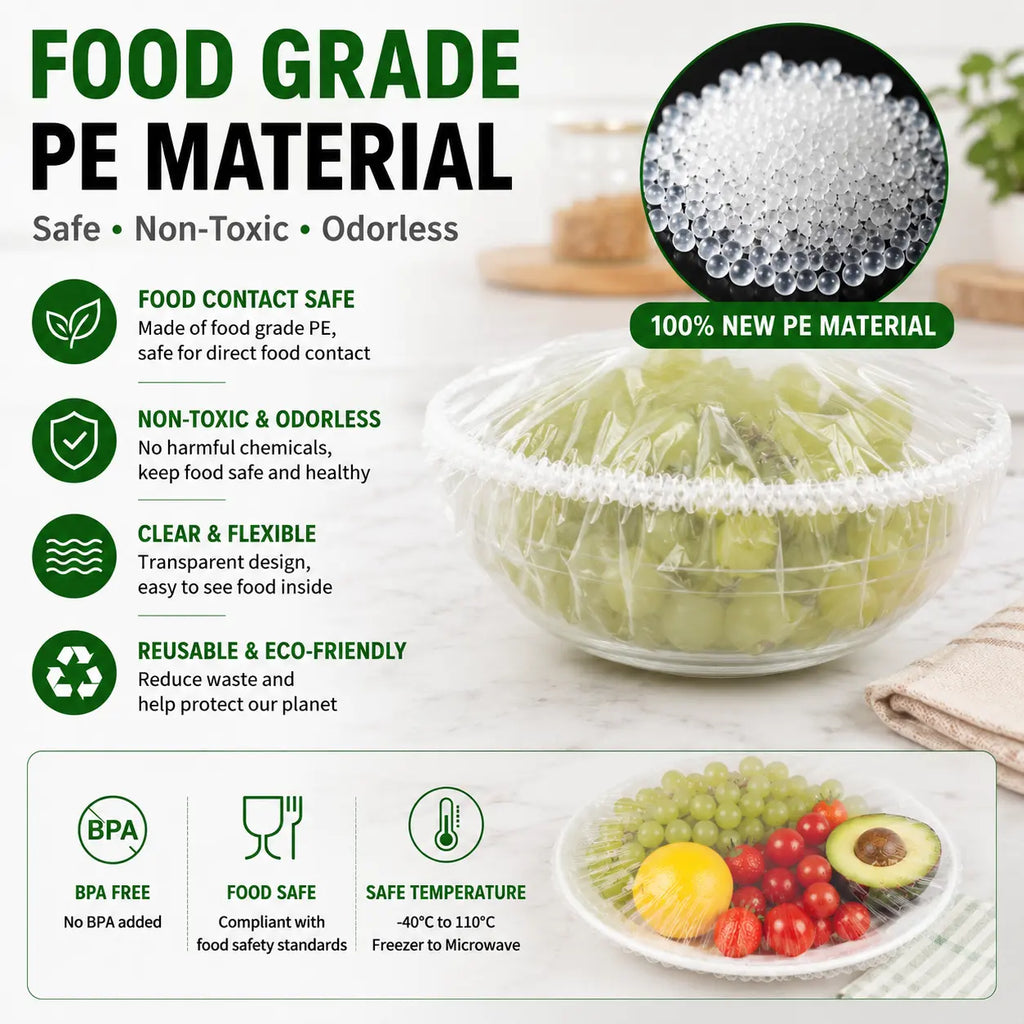 Disposable Stretch Food Covers for Easy Leftover Storage and Everyday Kitchen Prep