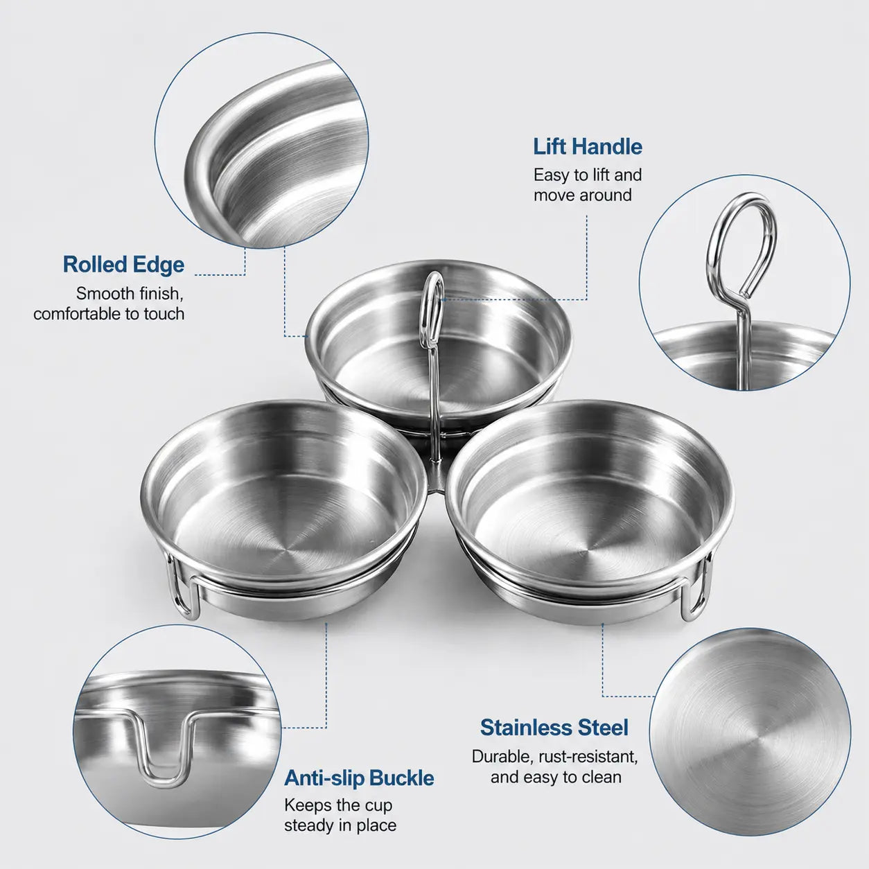 Stainless Steel 3-Cup Egg Poacher Set for Easy Breakfast Cooking