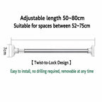 Drill-Free Adjustable Tension Rod for Closet Storage and Laundry Organization