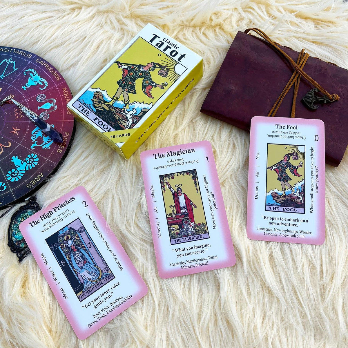 Classic Tarot Card Deck with Meanings for Beginners Divination and Learning