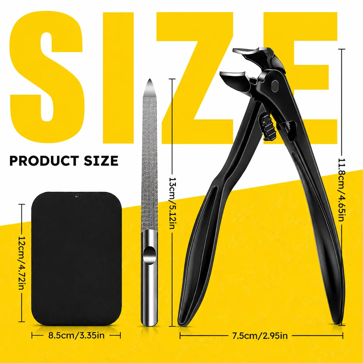 Metal Toenail Clippers for Adults, Long-Handled Curved Head with Catcher, Ultra-Sharp Heavy-Duty for Thick Nails