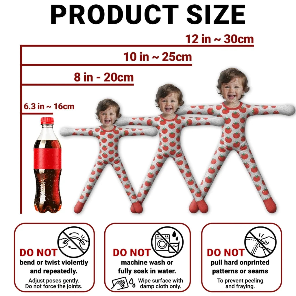 Personalized Photo Squishy Plush Doll, Family Posing by a Cozy Christmas Tree, Unique Gift for Family - 4