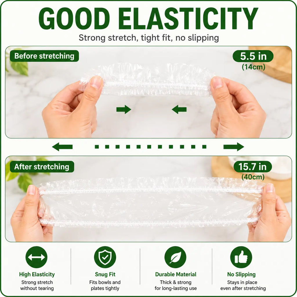 Disposable Stretch Food Covers for Easy Leftover Storage and Everyday Kitchen Prep