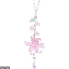 Crystal Lily Car Suncatcher Charm Handmade Boho Rearview Mirror Decor Gift