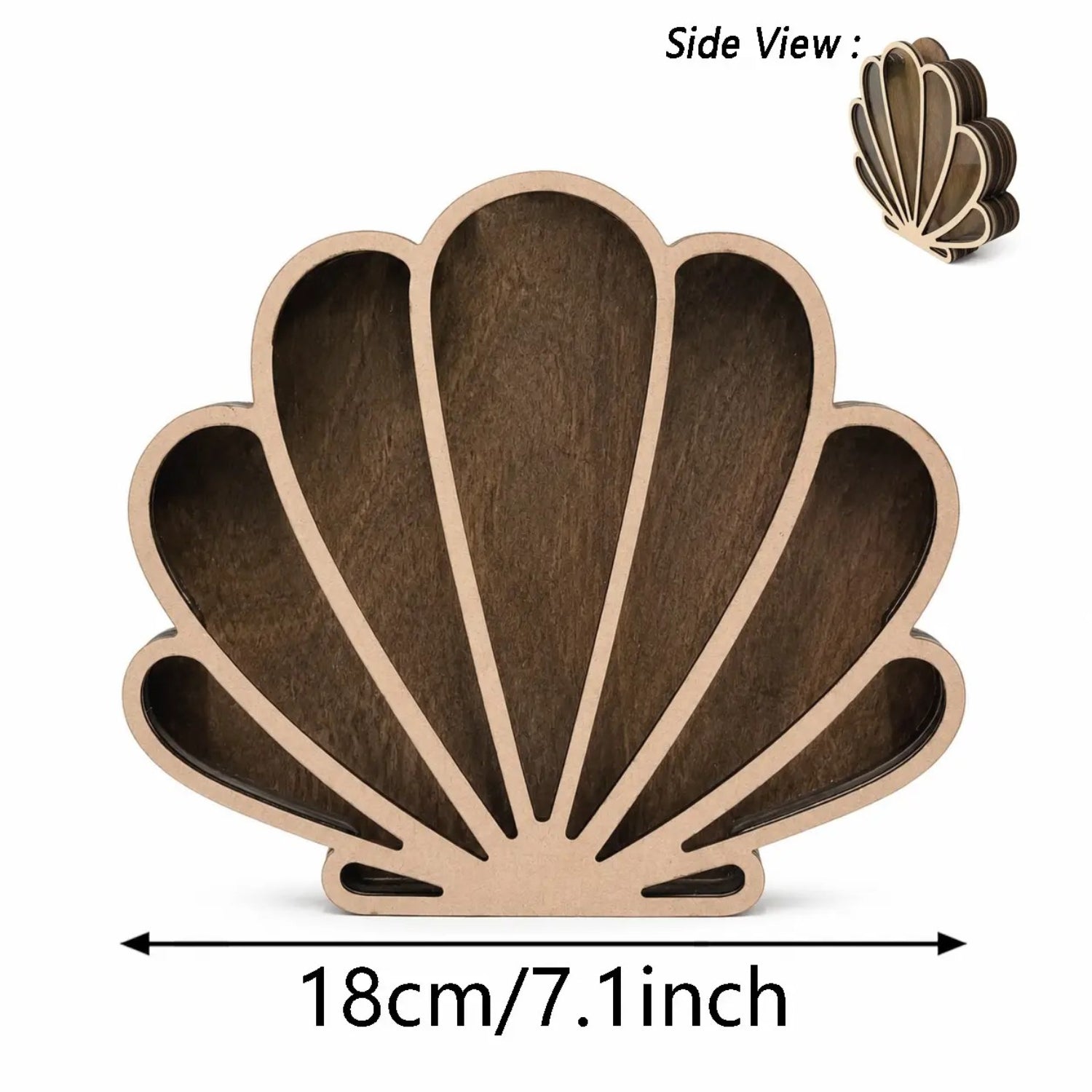 Wooden Seashell Display Box – Coastal Beach Decor Shadow Box