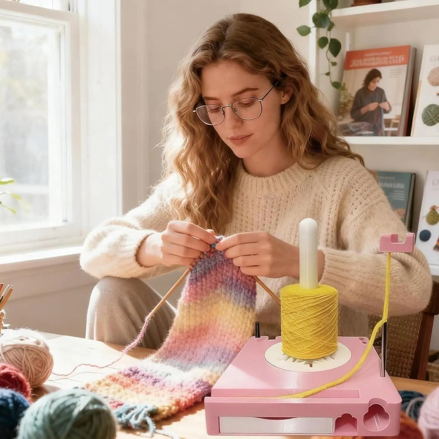 Support de Fil à Crocheter et Support Téléphone – Organisateur de Fil Multifonctionnel