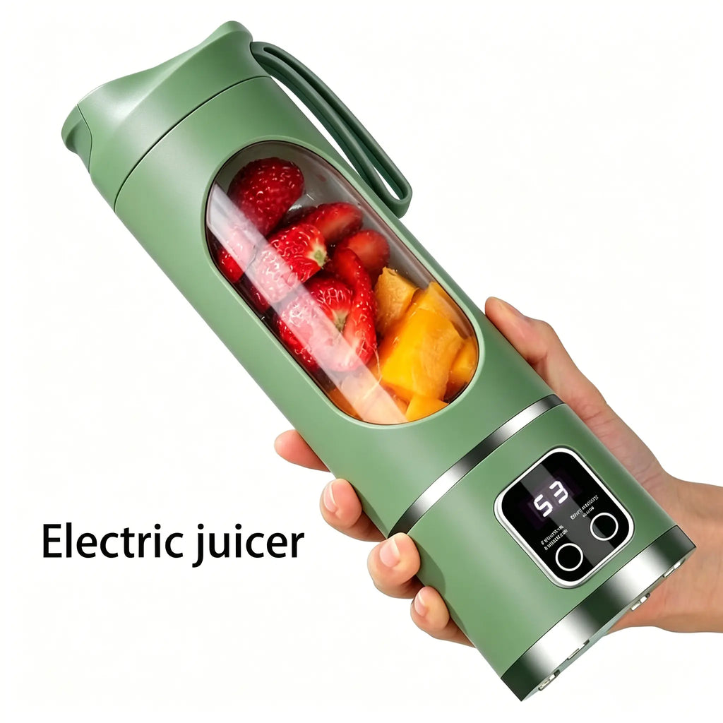 Portable USB Rechargeable Personal Blender with LED Display – 15.22oz Smoothies Maker
