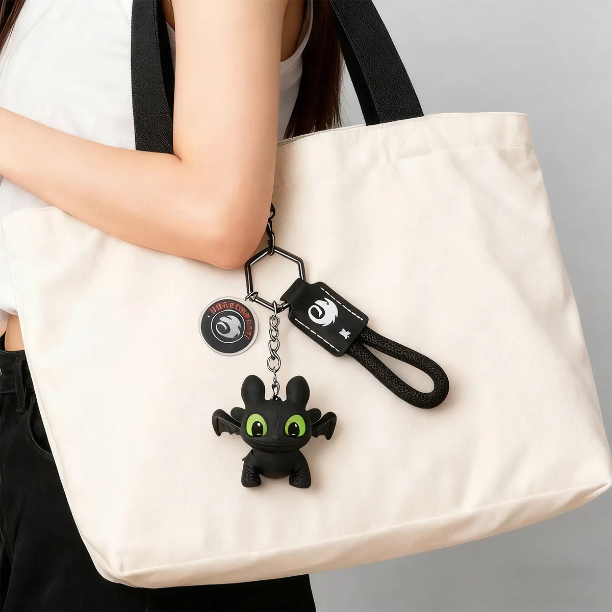 Glow In Dark Mini Dragon Keychain with Moving Wings for Bag Charms