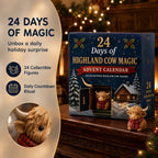 Highland Cow Advent Calendar with Collectible Figurines for Christmas Countdown Gifts