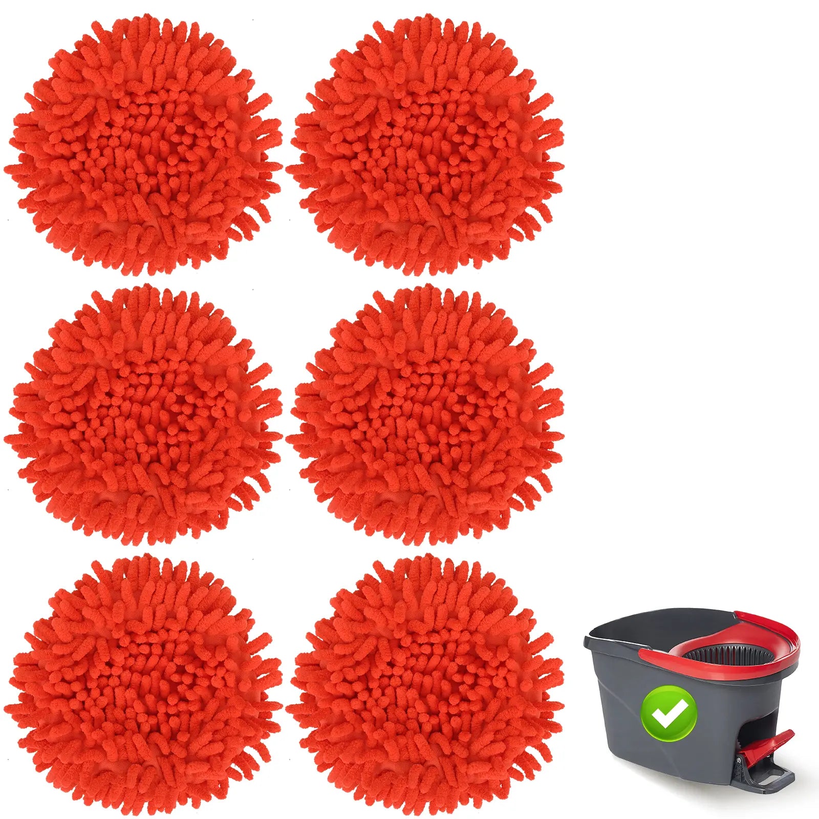Chenille Duster Replacement Heads for O-Cedar Mop, Long-Handle Dry Cleaning Refills