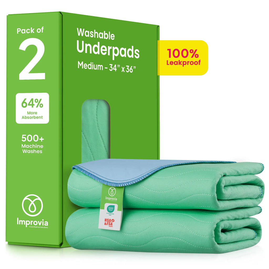 Reusable Waterproof Underpads - Heavy Absorbency Leakproof Pads for Bed, Couch & Floor