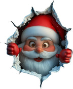 Santa Face 3D Illusion Wall Stickers for Festive Christmas Home Decor