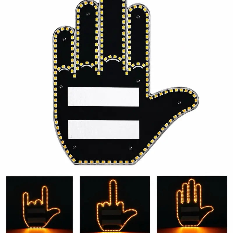LED Car Gesture Light with Remote | 4 Hand Signs | Peel & Stick