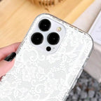 Romantic Lace Pattern Phone Case with Air Cushion Protection for Elegant Everyday Style