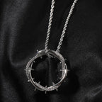 Crown of Thorns Pendant Necklace for Christian Faith and Hip Hop Jewelry