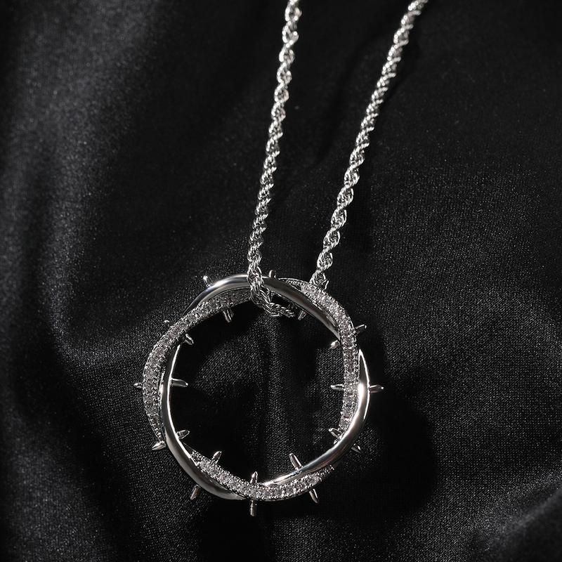 Crown of Thorns Pendant Necklace for Christian Faith and Hip Hop Jewelry
