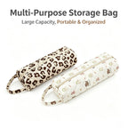 Quilted Travel Toiletry Organizer Bag with Handle for Makeup and Bathroom Storage