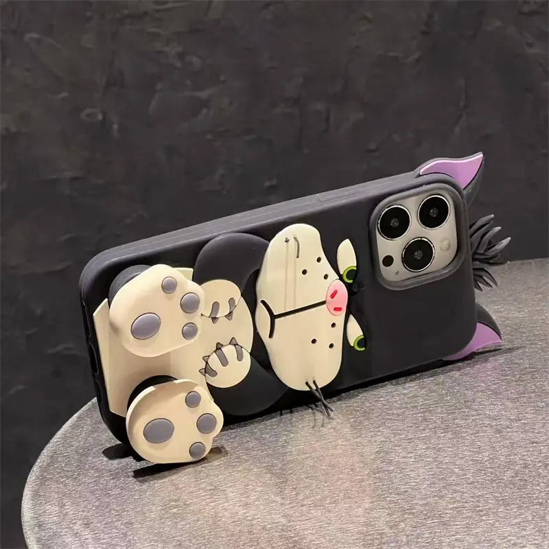 Cute Cat Paw Stand Phone Case with Cartoon Shockproof Protection