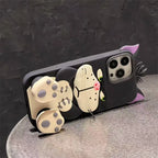Cute Cat Paw Stand Phone Case with Cartoon Shockproof Protection
